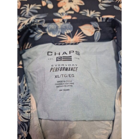 NWT Chaps Everyday Performance Mens Hawaiian AOP Short Sleeve Button Up Shirt XL - Picture 7 of 9